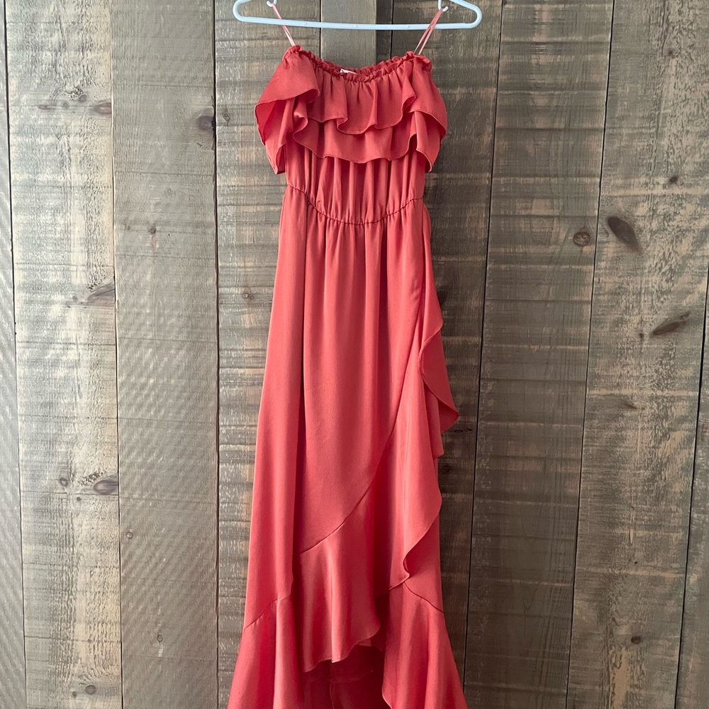 Elegant Coral Maxi Dress